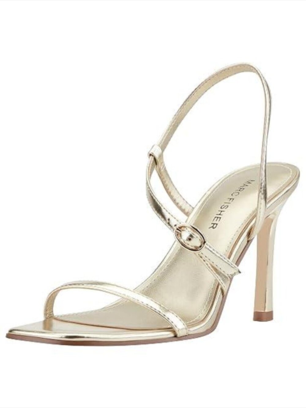 NWT Marc Fisher Strappy Stiletto Dress Sandals Gold Size 10